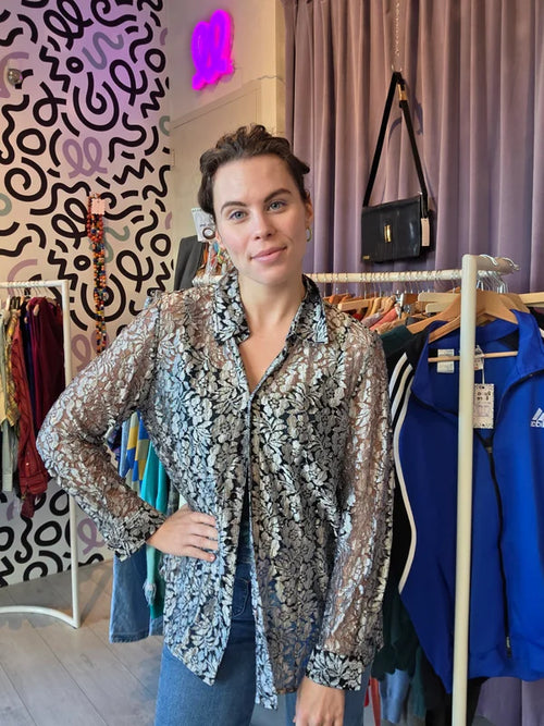 Blouse met bloemenpatroon van kant
