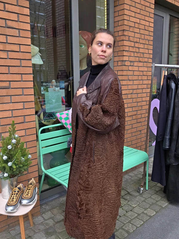 Lange leren jas