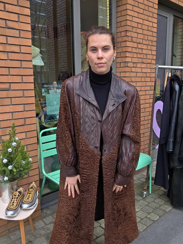 Lange leren jas