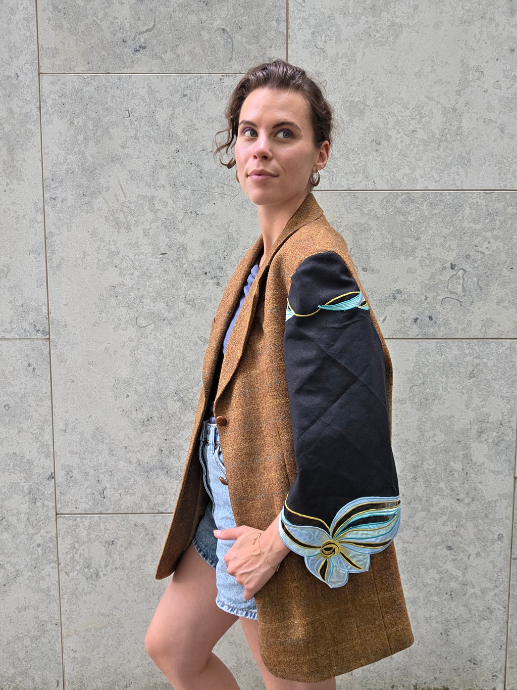 Blazer met mouwen van een tafelkleed