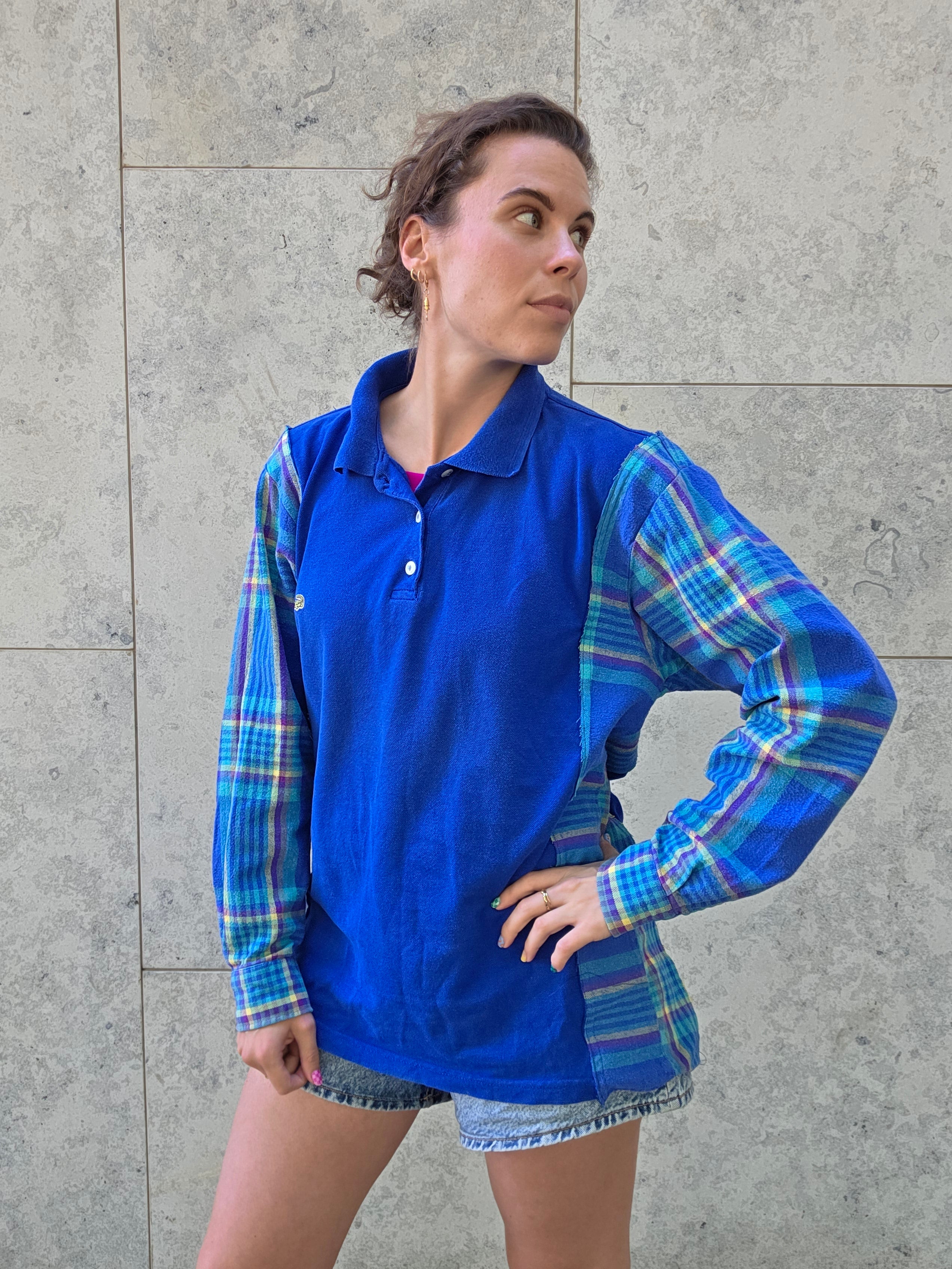 Upcycled polo blouse