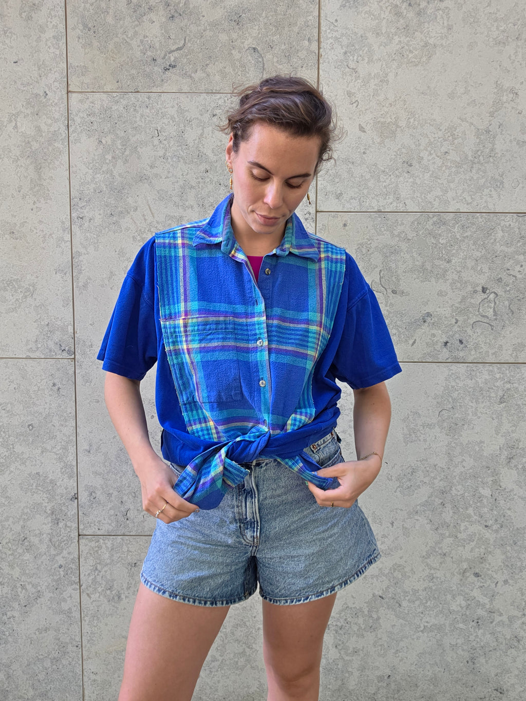 Upcycled polo blouse