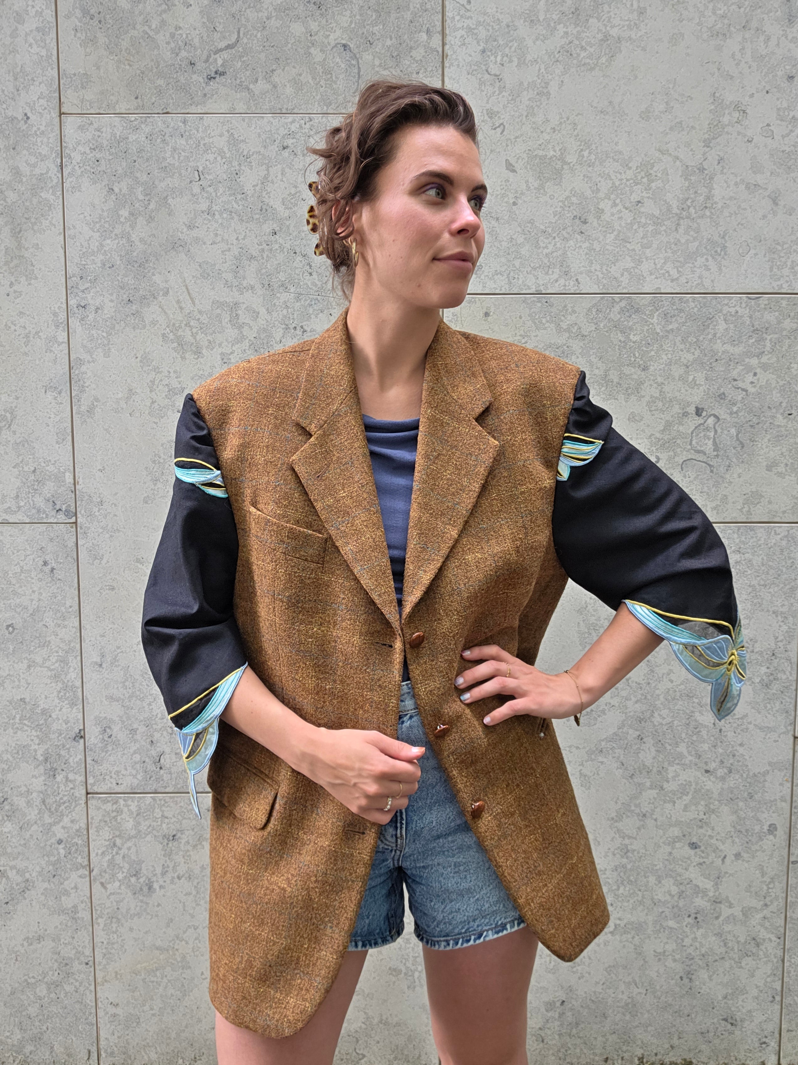 Blazer met mouwen van een tafelkleed