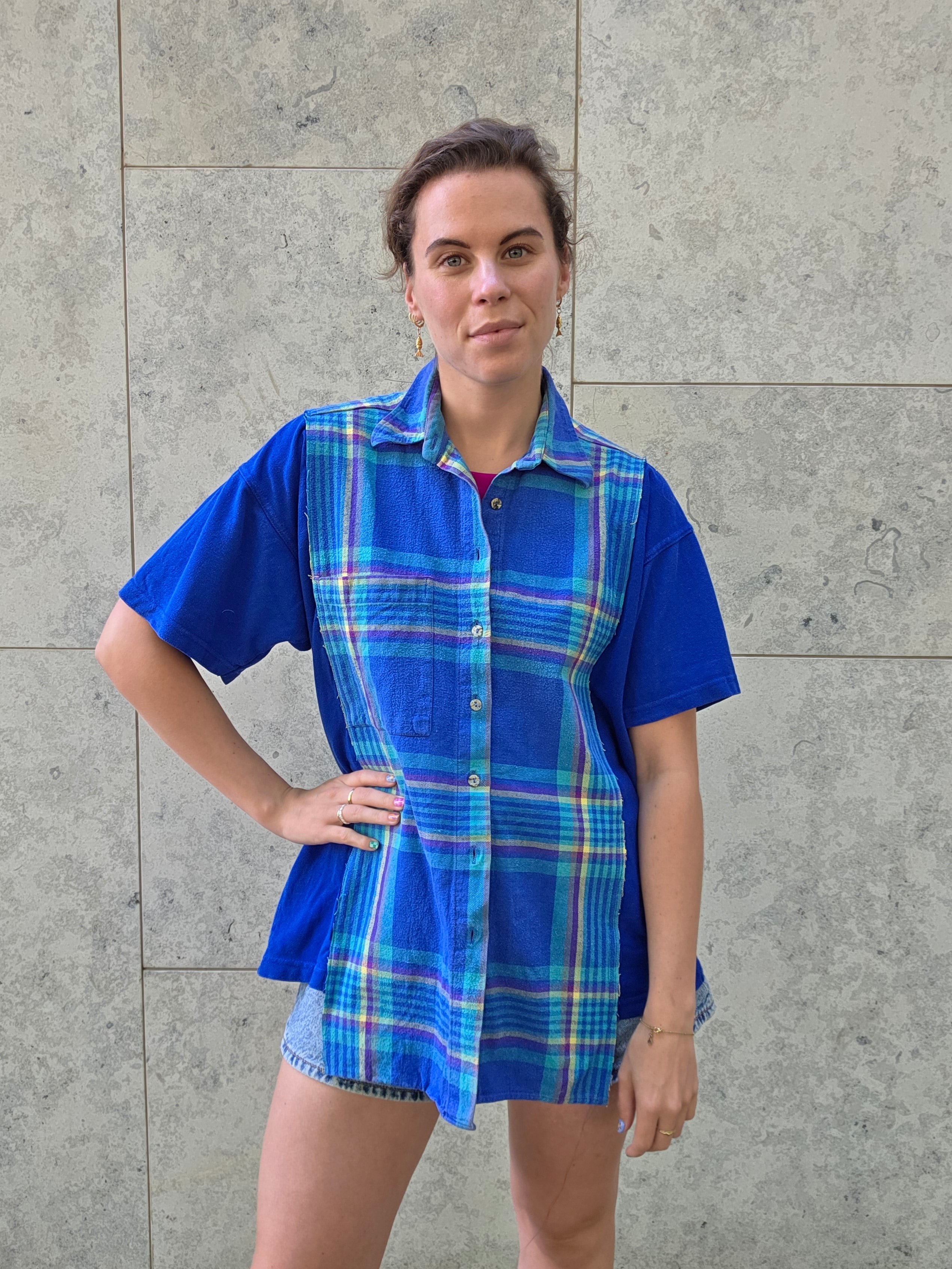 Upcycled polo blouse