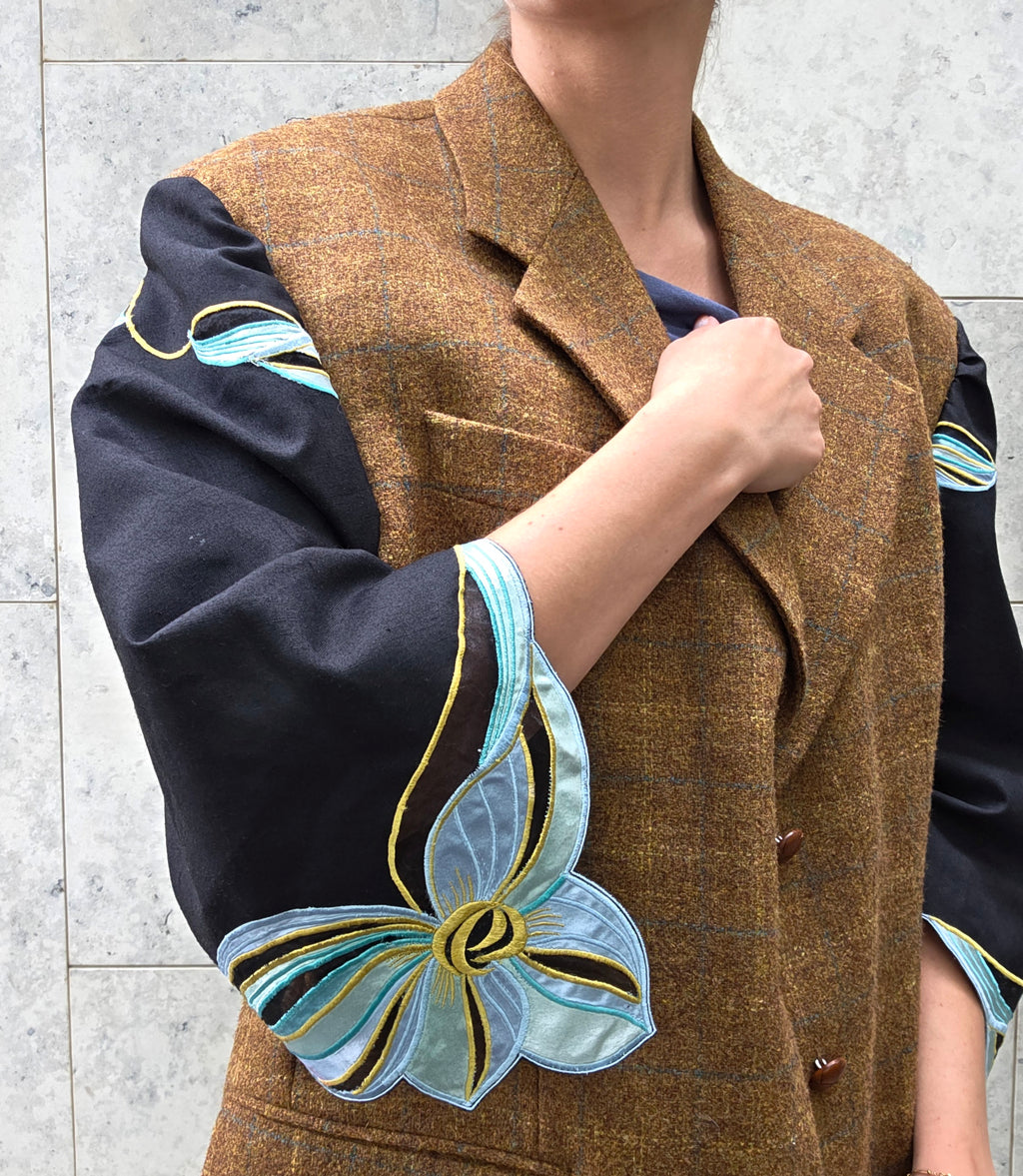 Blazer met mouwen van een tafelkleed
