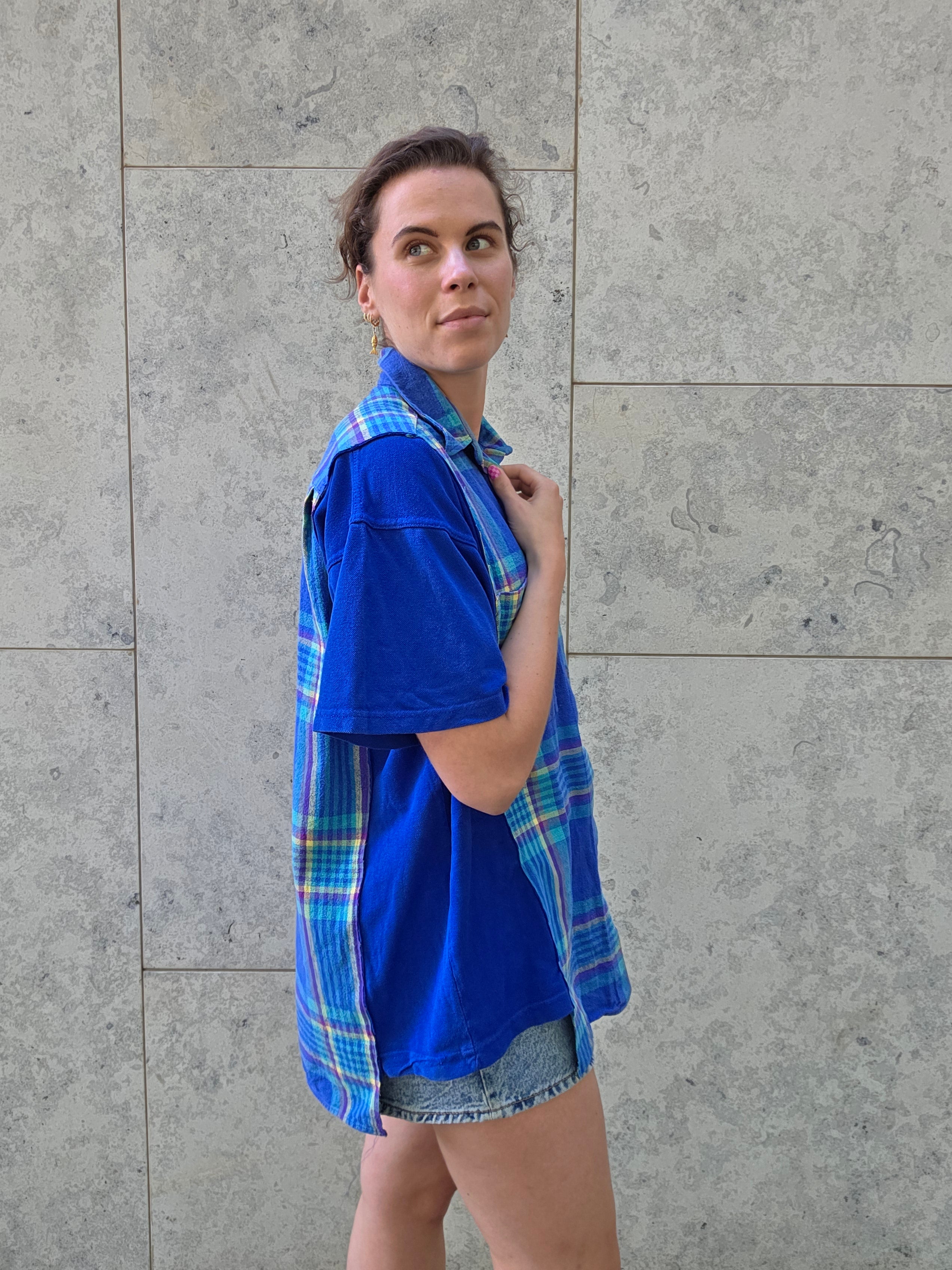 Upcycled polo blouse