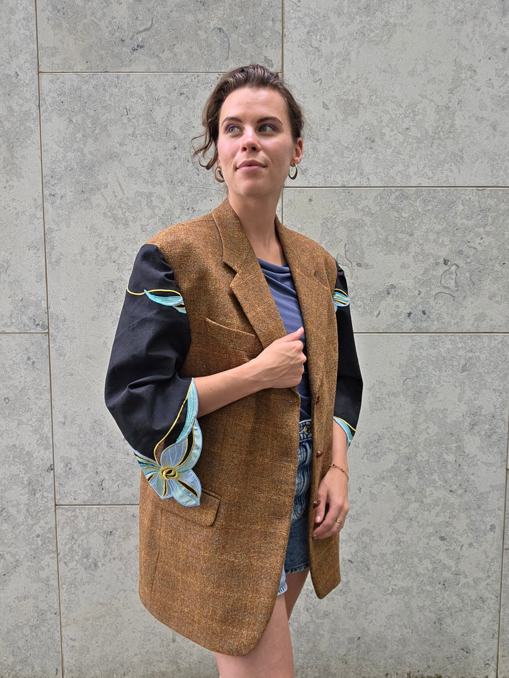 Blazer met mouwen van een tafelkleed