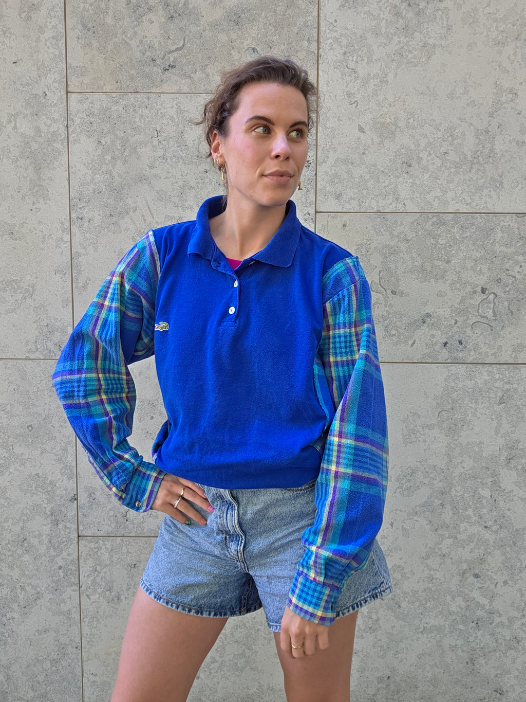Upcycled polo blouse