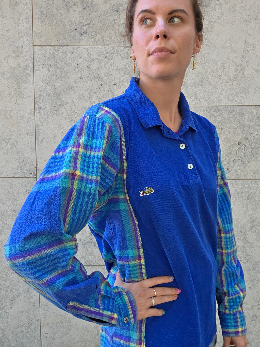 Upcycled polo blouse