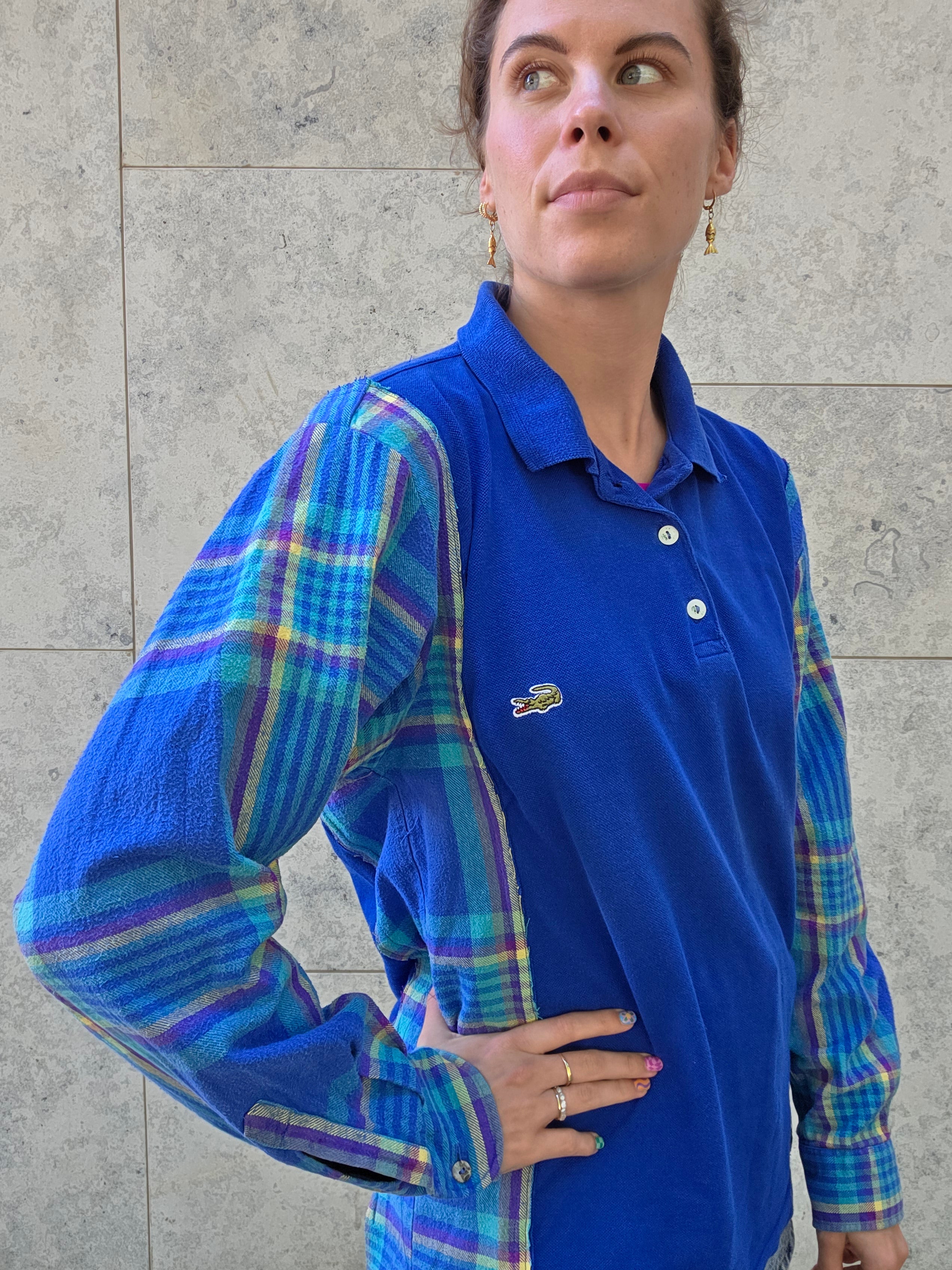 Upcycled polo blouse